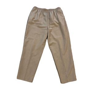 Kim Rogers Pull On Pants ~ Sz 16 ~ Beige ~High Rise ~ 27" Inseam ~ Elastic Waist
